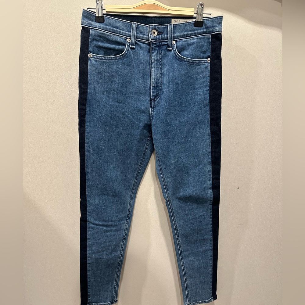rag & bone Skinny Jeans with Black Side Stripe size 29